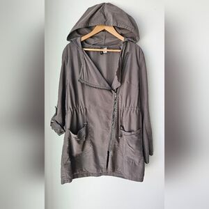 H&M  Womens Utility Parka Jacket Unlined Khaki Green size L